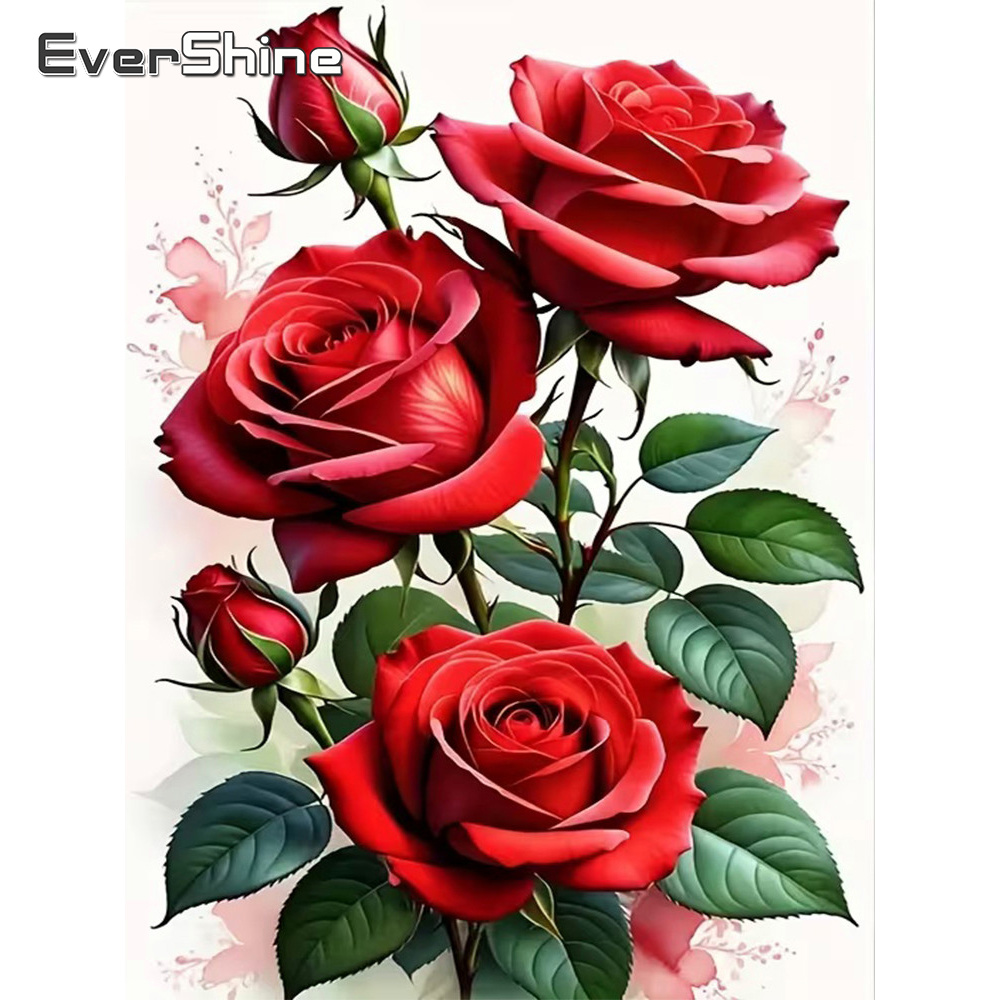 Resin Art For Rose - Evershine Diamond Mosaic Flower Cross Stitch