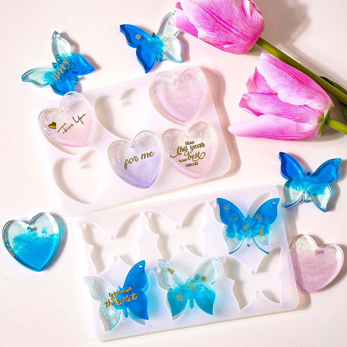Resin Art Tools - Six-hole with Holes Earring Silicone Mold