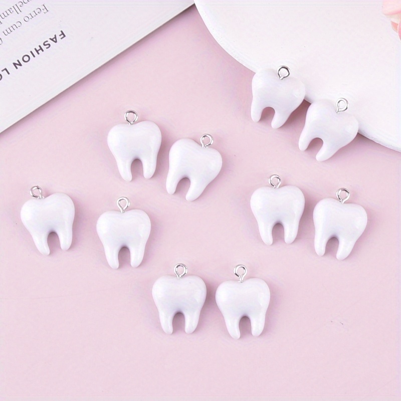 10Pcs Fun Tooth Resin Charms C - Resin Art Earrings review and price