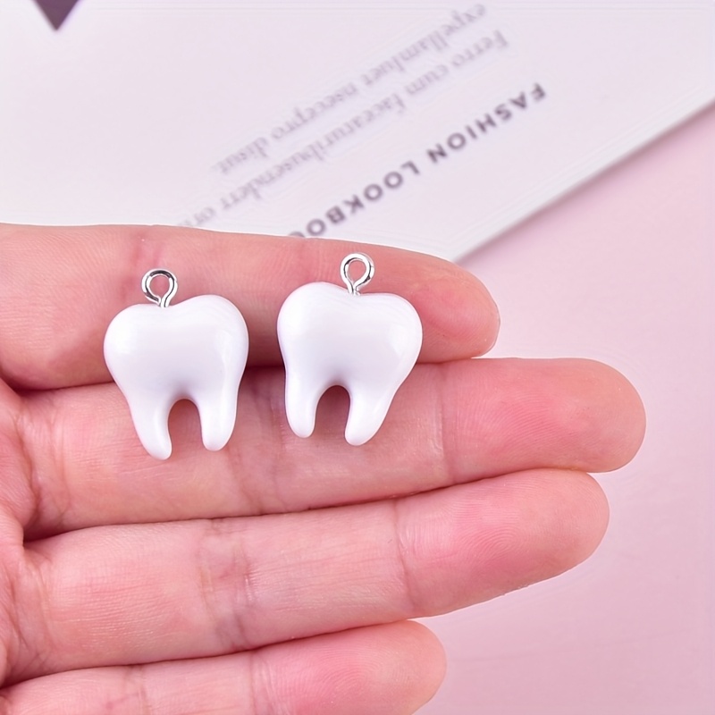 10Pcs Fun Tooth Resin Charms C - Resin Art Earrings review and price