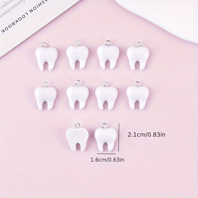 10Pcs Fun Tooth Resin Charms C - Resin Art Earrings review and price