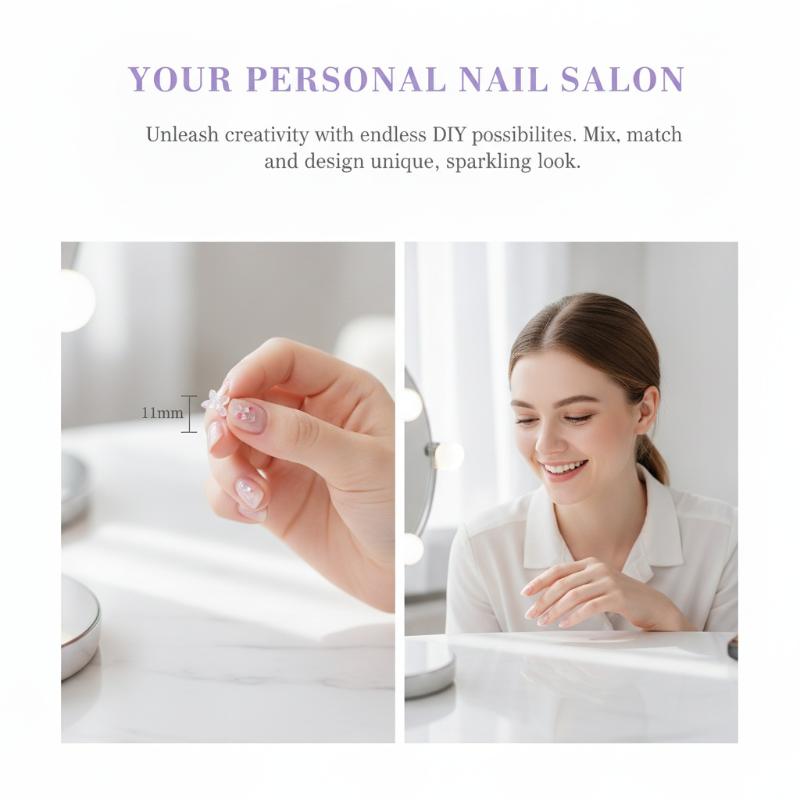 Shiny 3D Glitter Nail Art Char - Resin Art Using Flowers review and price