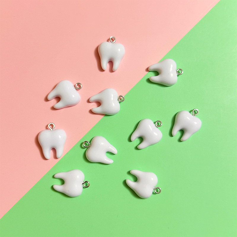 10pcs Cute White Teeth Resin P - Resin Art Earrings review and price