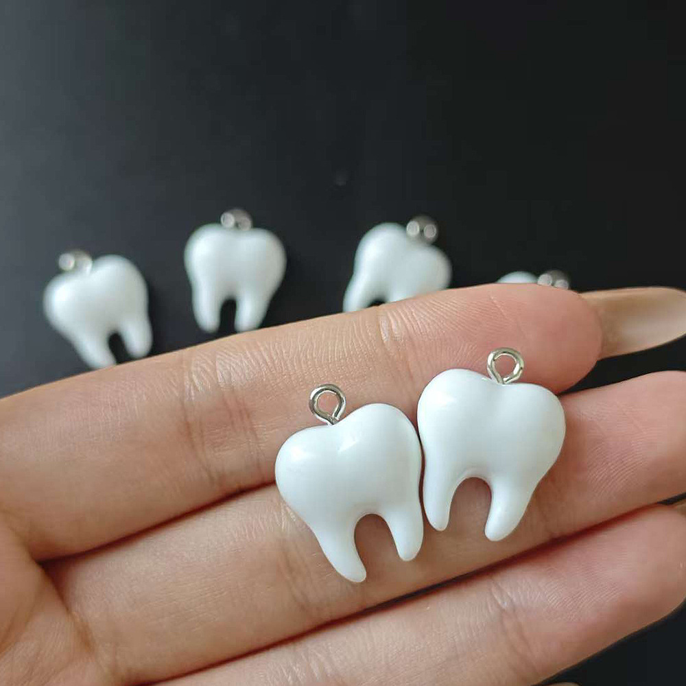 10pcs Cute White Teeth Resin P - Resin Art Earrings review and price