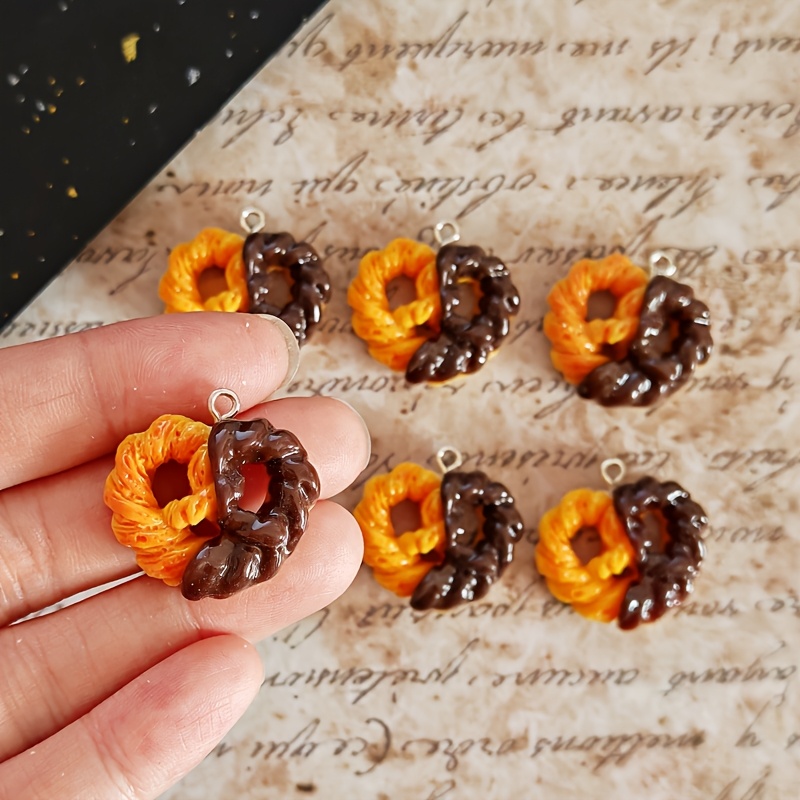 6Pcs Simulation Heart Chocolat - Resin Art Earrings review and price
