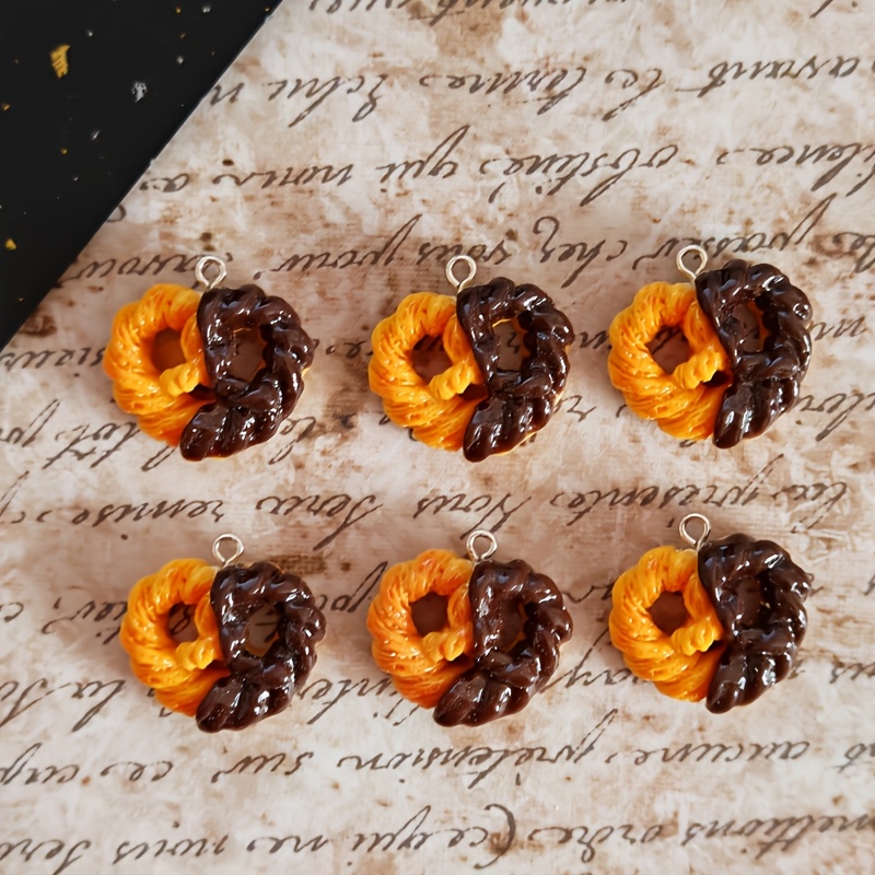 6Pcs Simulation Heart Chocolat - Resin Art Earrings review and price