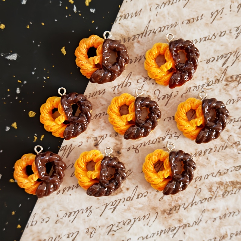 6Pcs Simulation Heart Chocolat - Resin Art Earrings review and price