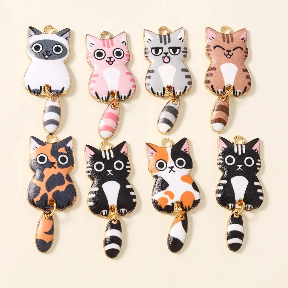 10Pcs 16×39mm Cute Cartoon Cat - Resin Art Handmade review and price