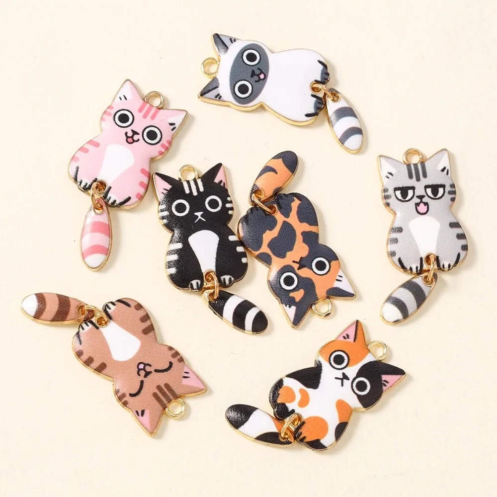 10Pcs 16×39mm Cute Cartoon Cat - Resin Art Handmade review and price