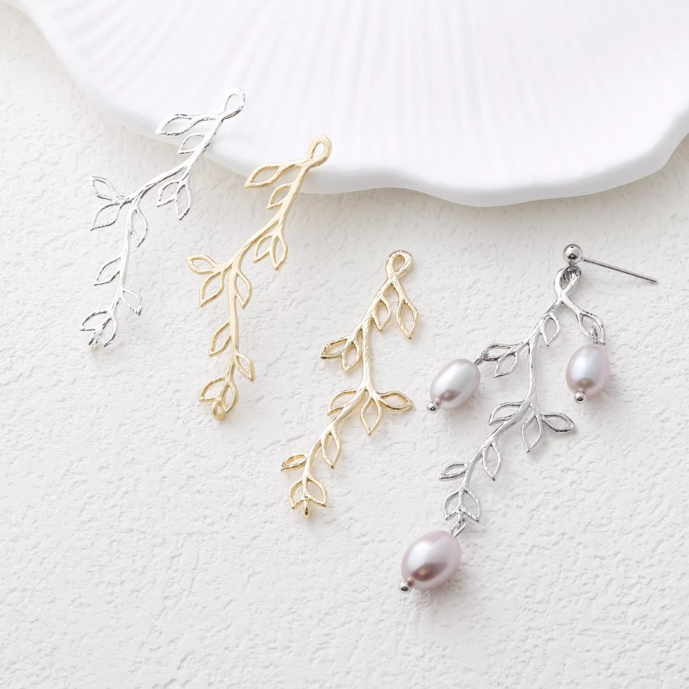 4PCS Dainty Branch Leaf Charms - Gold Leaf Foil review and price