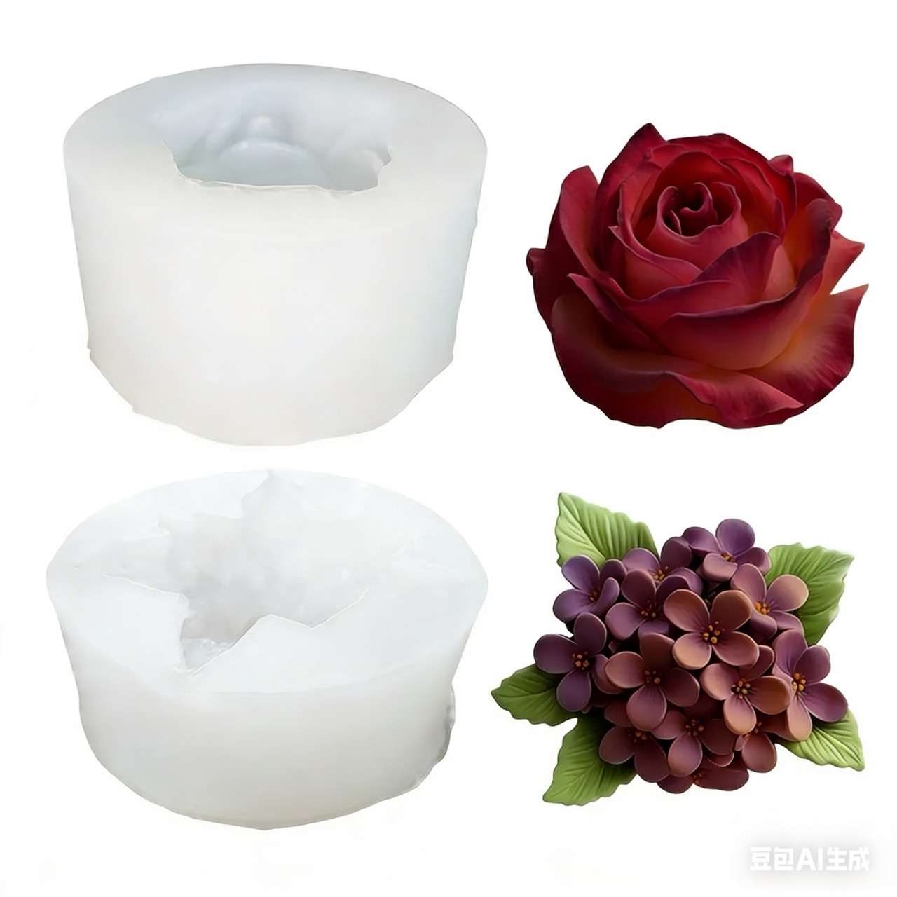 2-Piece 3D Rose and Lilac Sili - Resin Art For Rose review and price