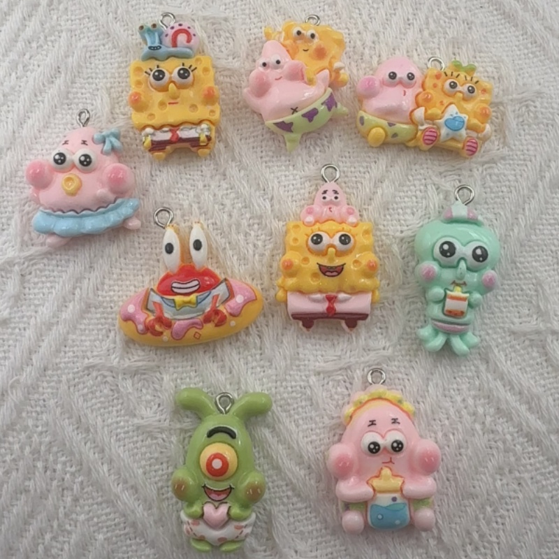 10pcs cartoon resin pendant, D - Resin Art Earrings review and price