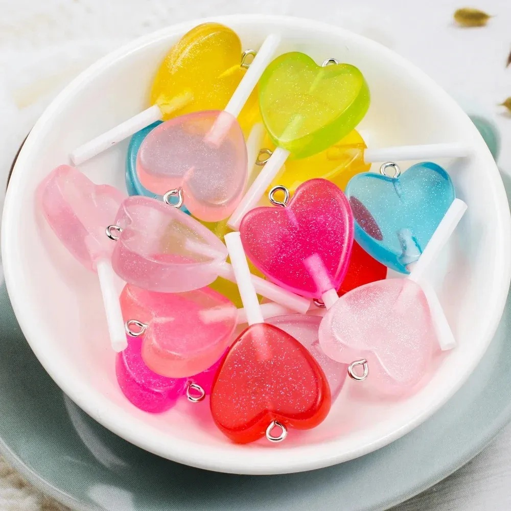 10Pcs Kawaii Sparkly Heart Lol - Resin Art Handmade review and price