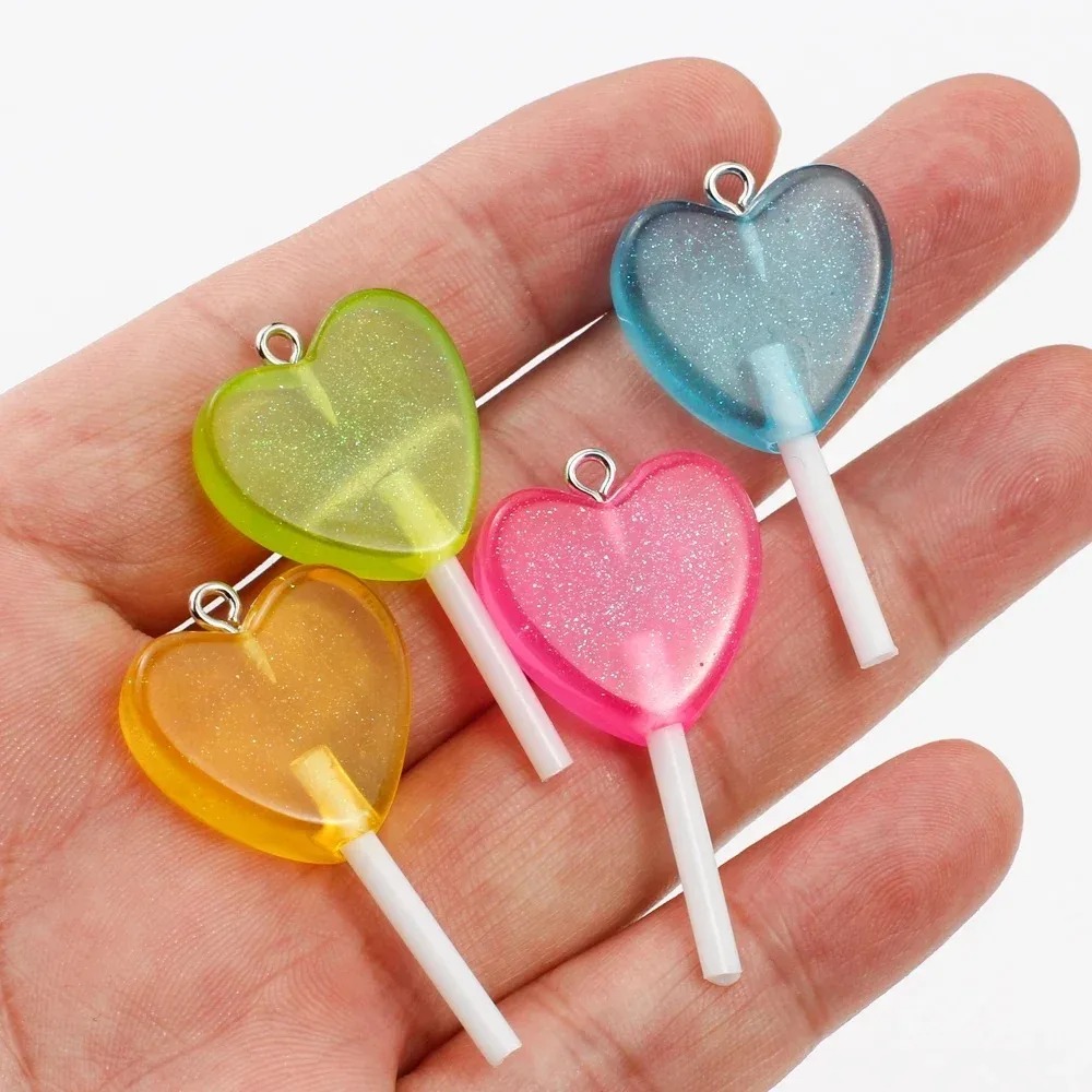 10Pcs Kawaii Sparkly Heart Lol - Resin Art Handmade review and price